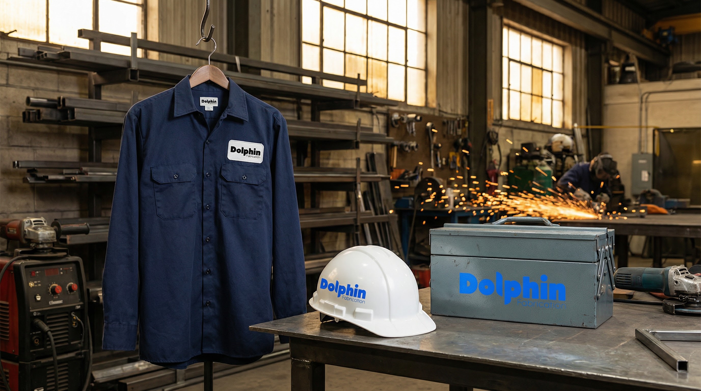 dolphin fabrication business card mockup