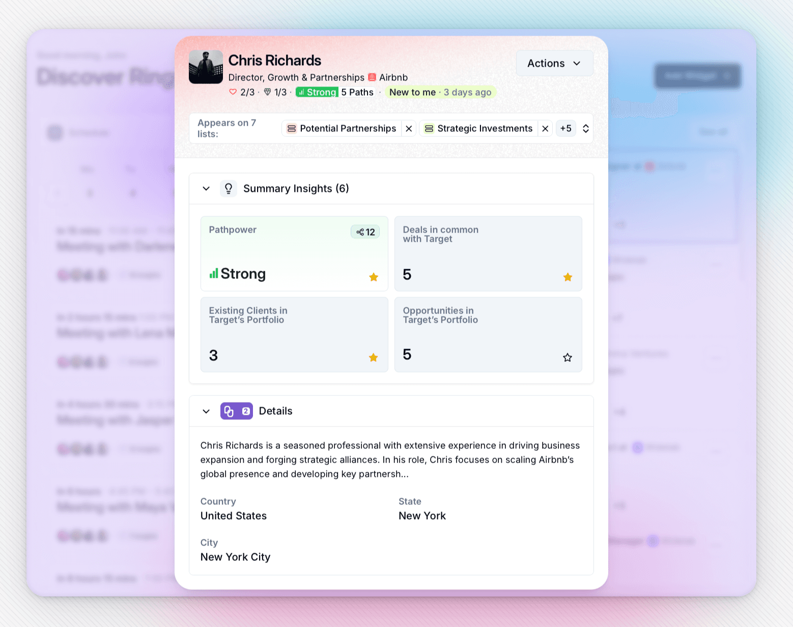 Rings Dashboard