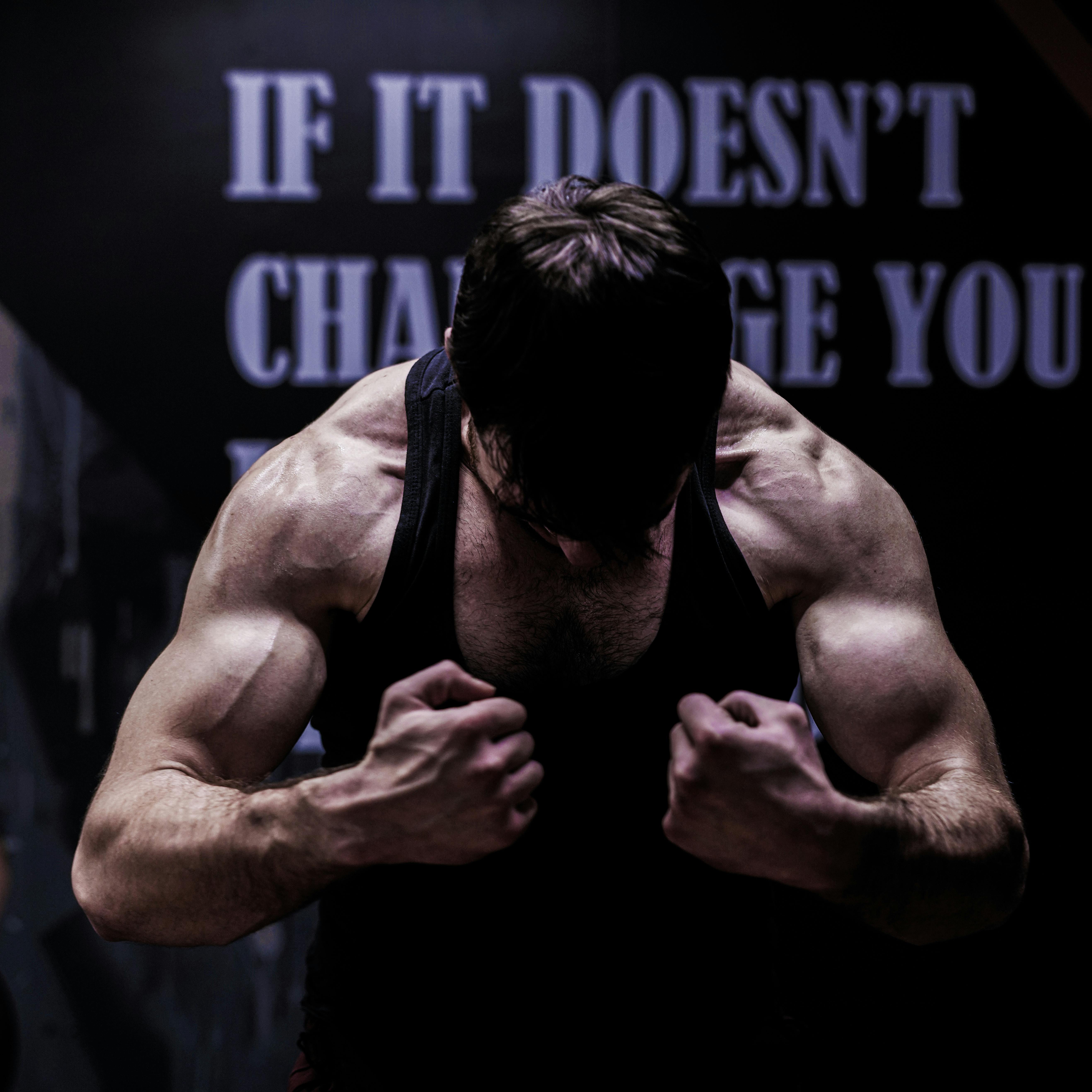 man showing his body