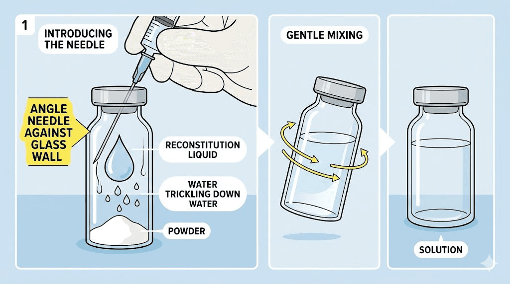 How to reconstitute retatrutide 10 mg vial with bacteriostatic water
