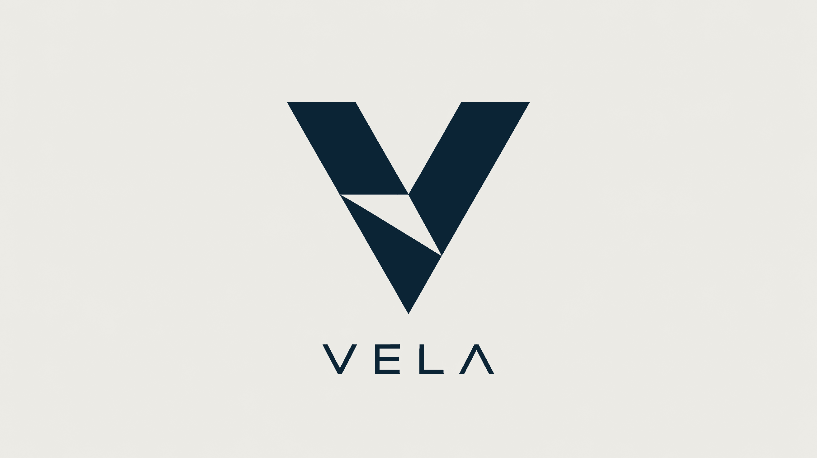 AI-generated Vela logo concept V1 exploration showing twelve geometric V mark directions, created with Ideogram by Huw Mathias