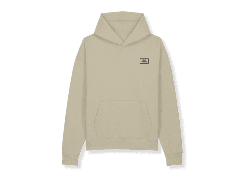 Organic cotton and recycled polyester hoodie with drawstring hood.