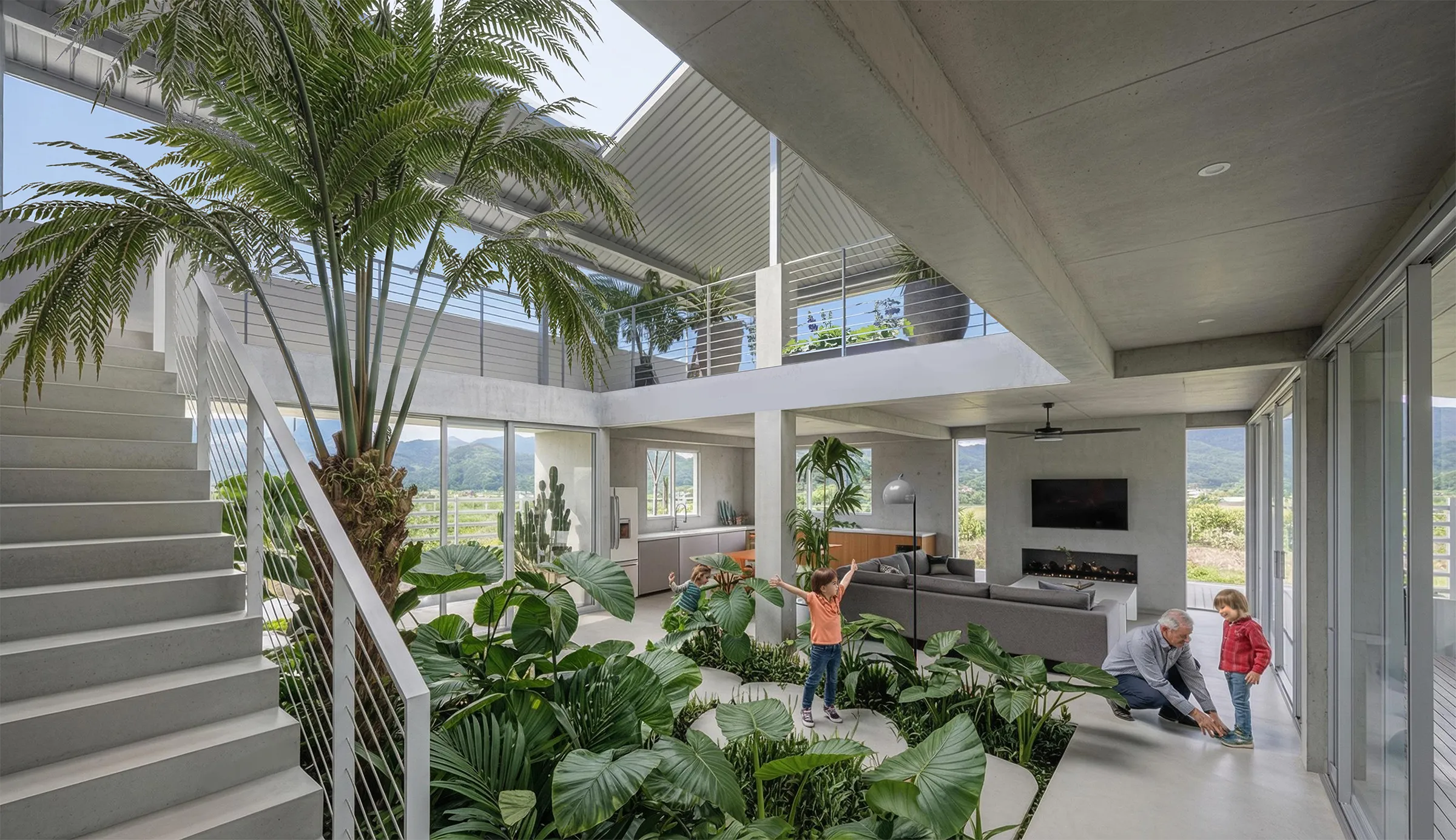 Casa "Mirador" Interior Courtyard Render 02