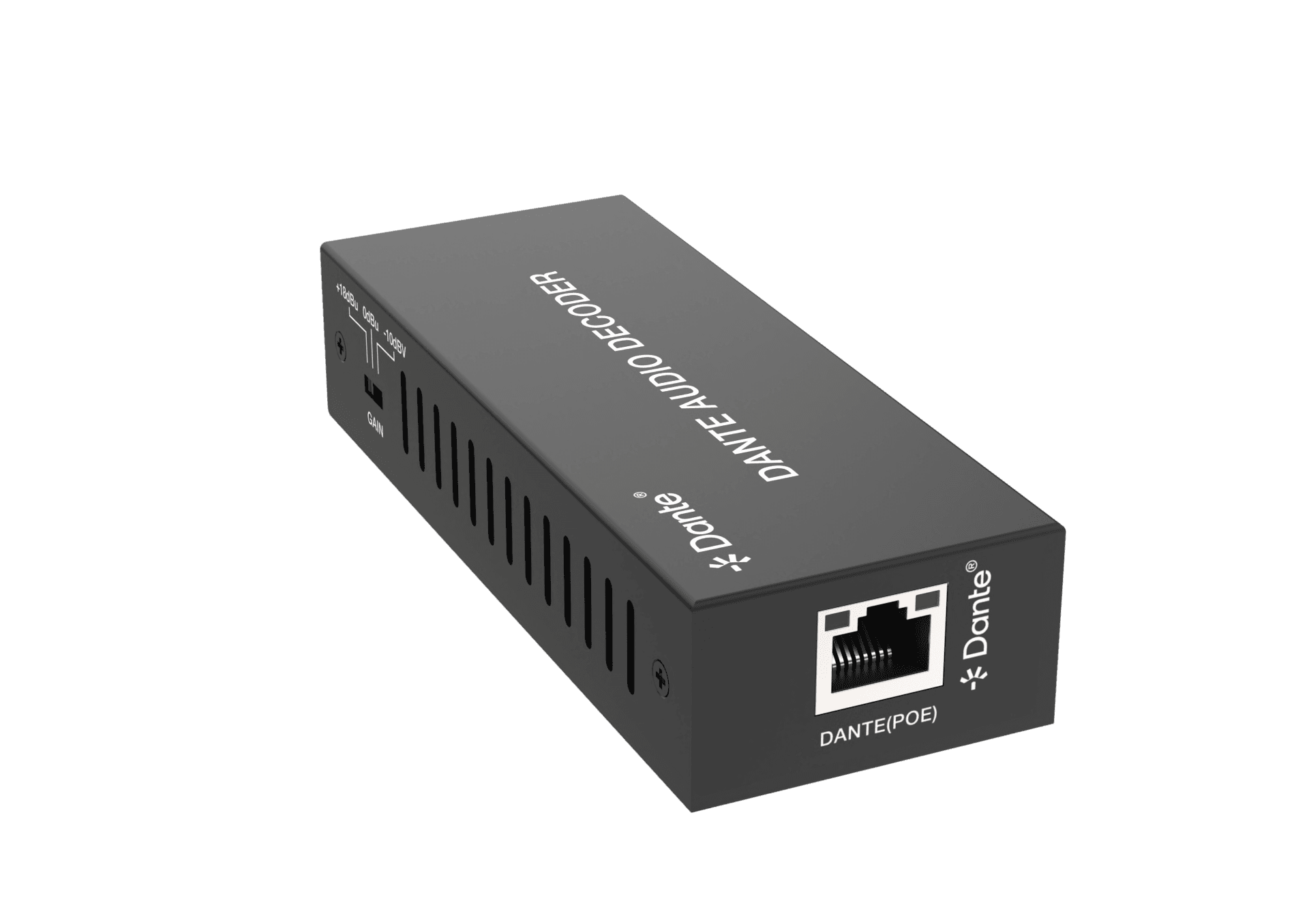 Dante audio decoder with Ethernet port