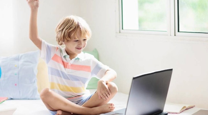 telehealth aba therapy kid in a telehealth session with his therapist