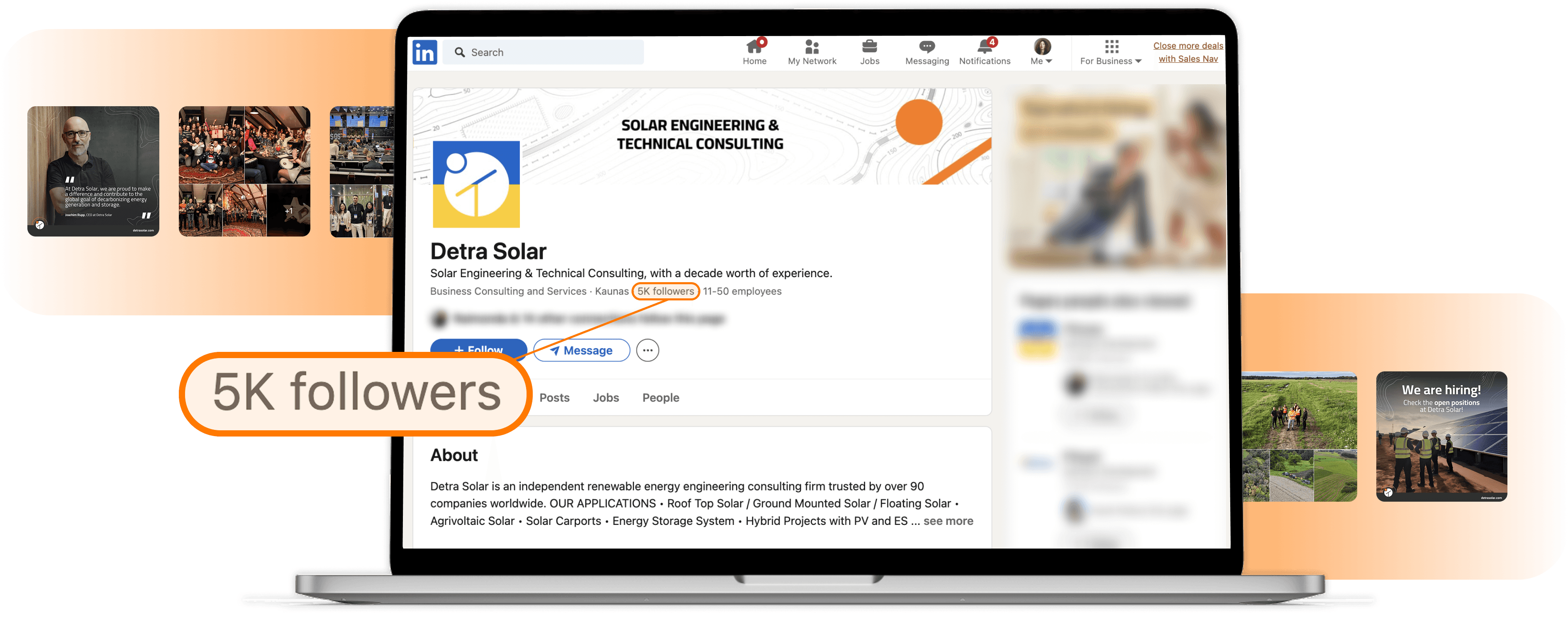 Detra Solar LinkedIn Results