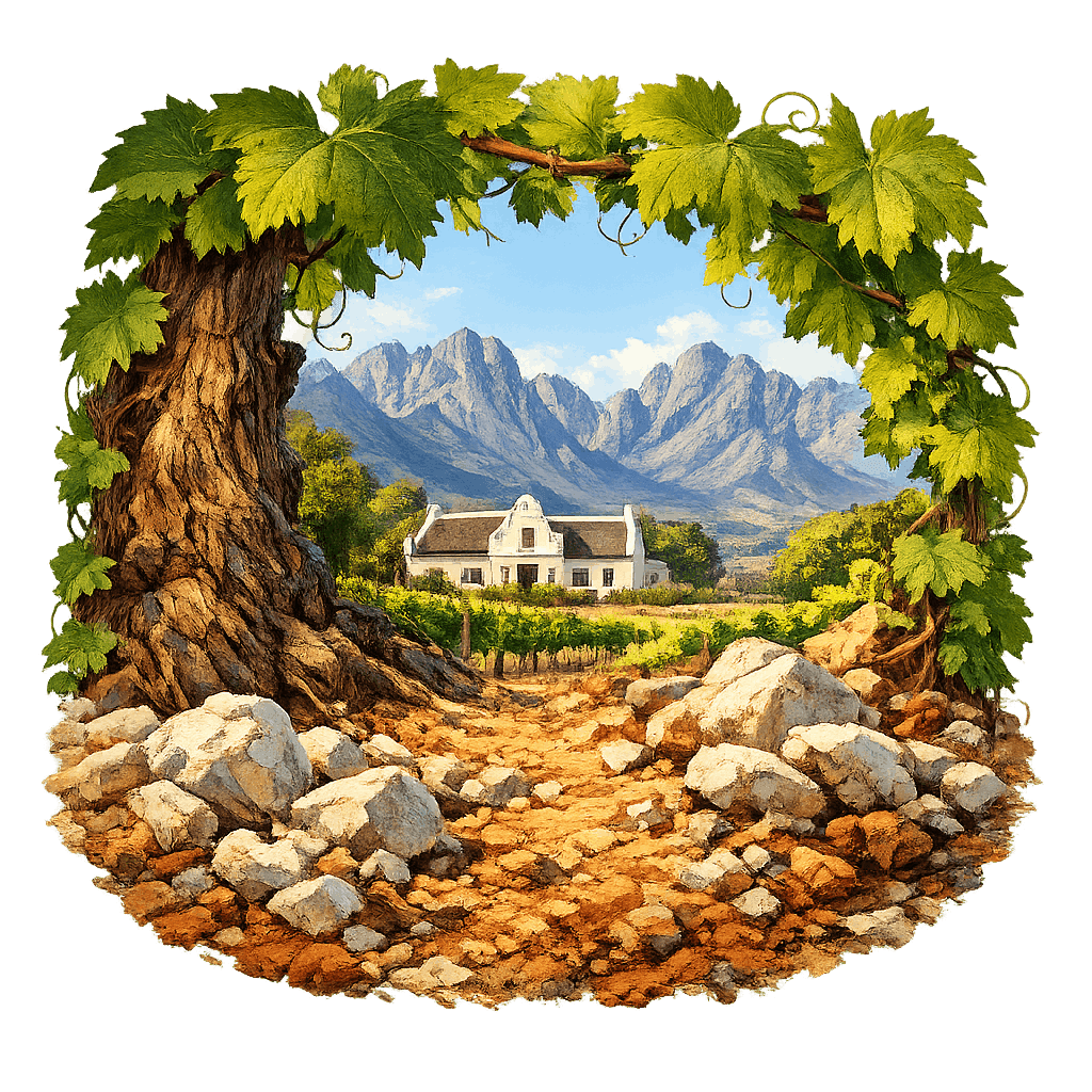 Detailed graphic of the Robertson wine region.