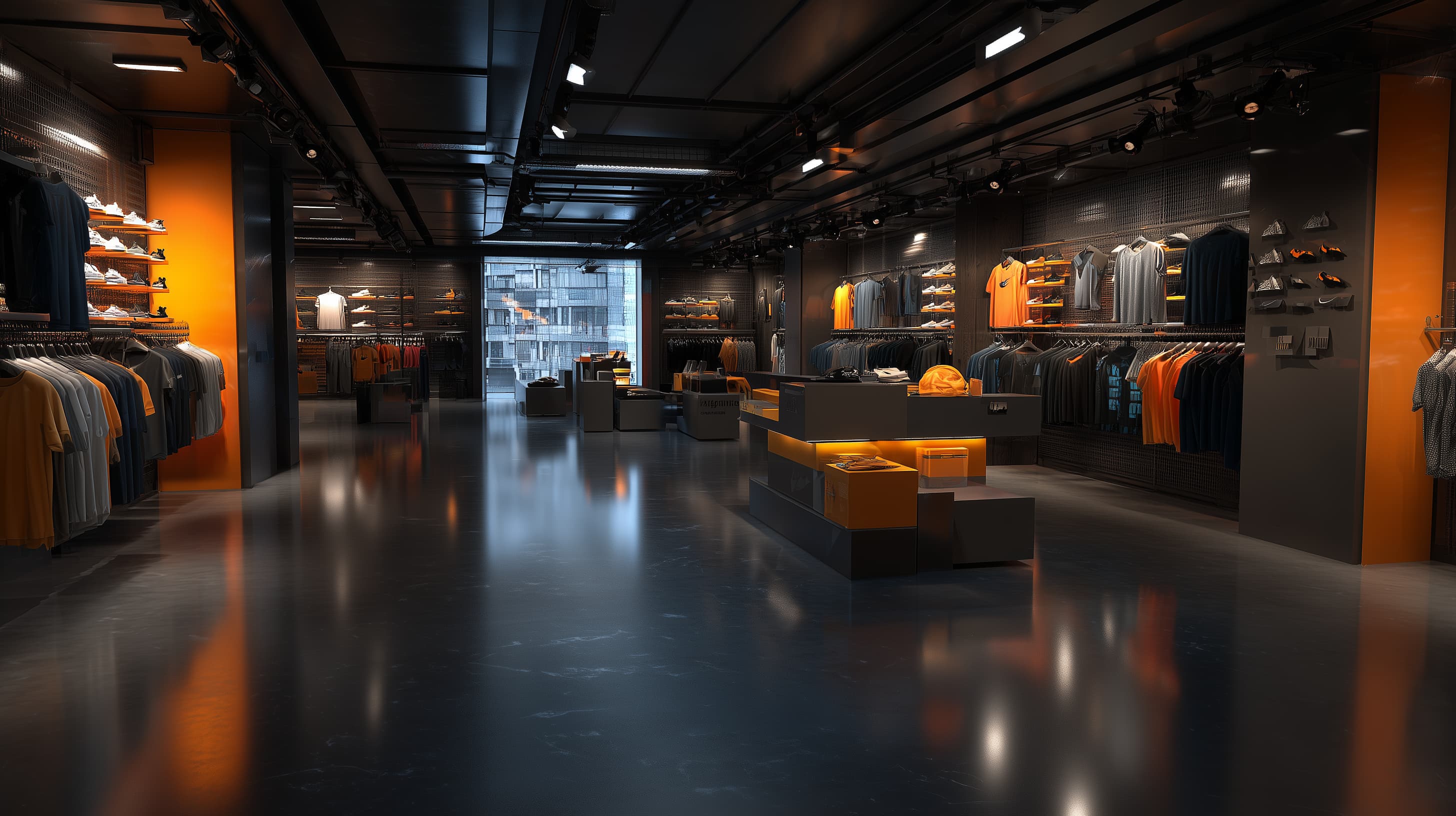 A modern retail store interior with shelves and product displays, representing the retail industry.