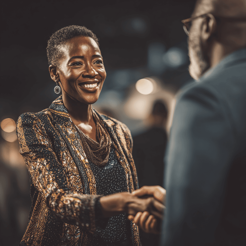 femme portant un micro et qui pitch-Women in Afrofood