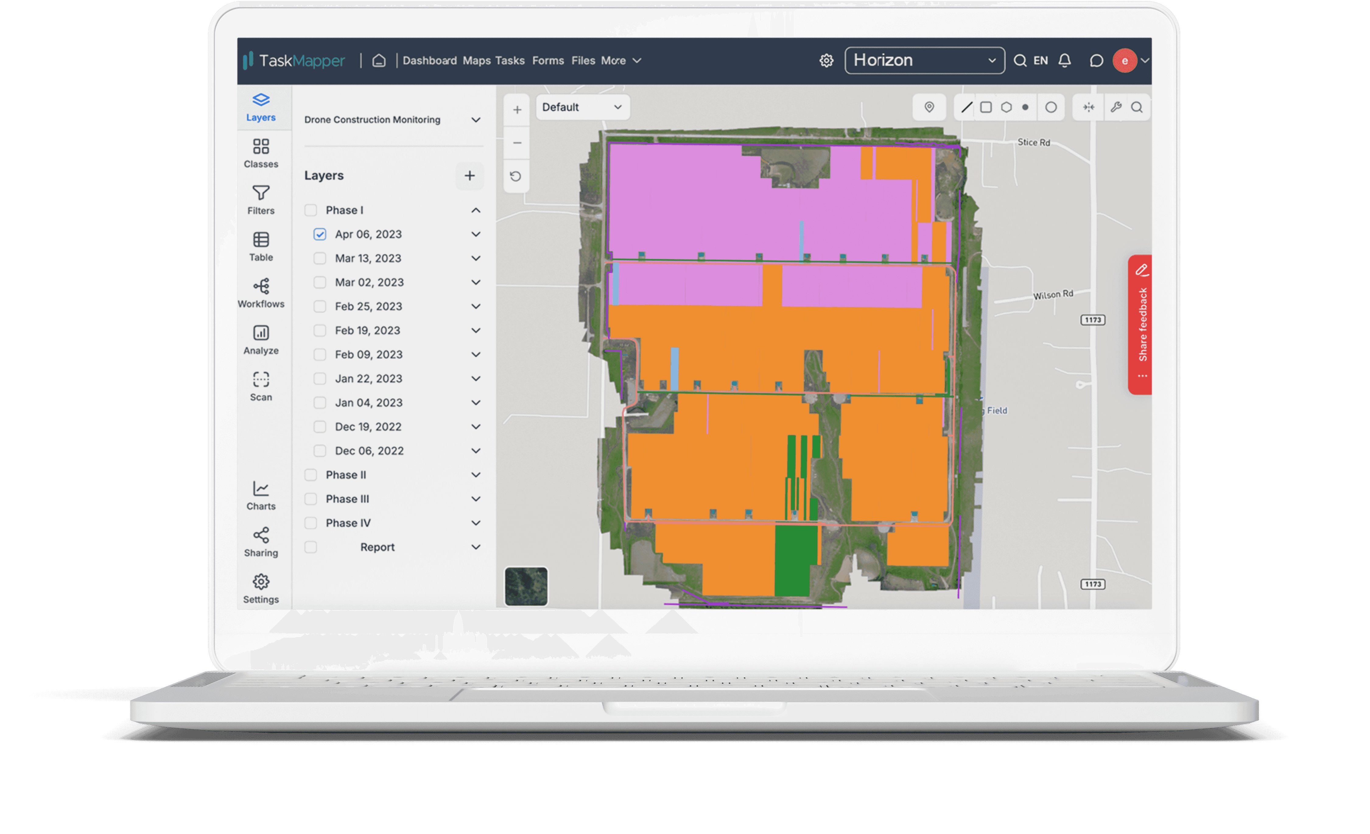 TaskMapper Maps for layered component-level construction work progress data