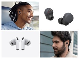 Compact wireless earbuds beside a charging case, sized for small ears