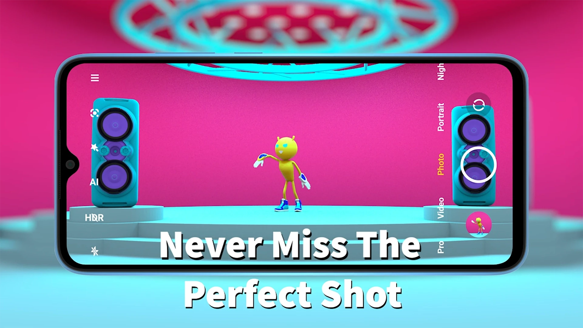 Cinematic 3D product video highlighting Poco C31 nightmode camera