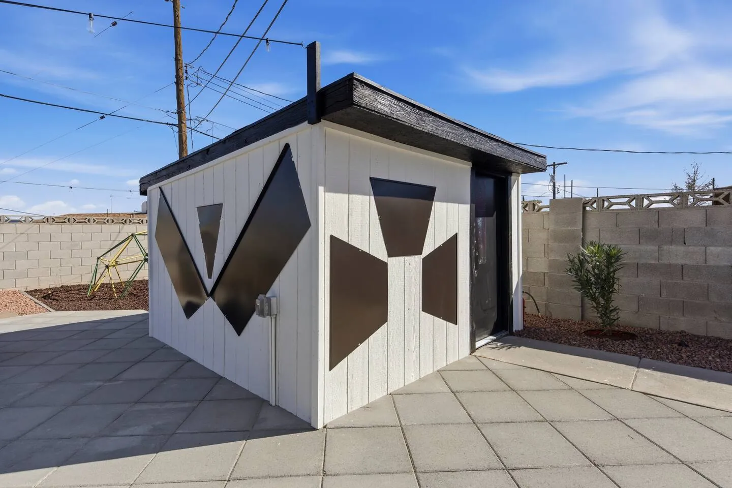Backyard shed painted like a starfighter, Star Wars Getaway in North Las Vegas