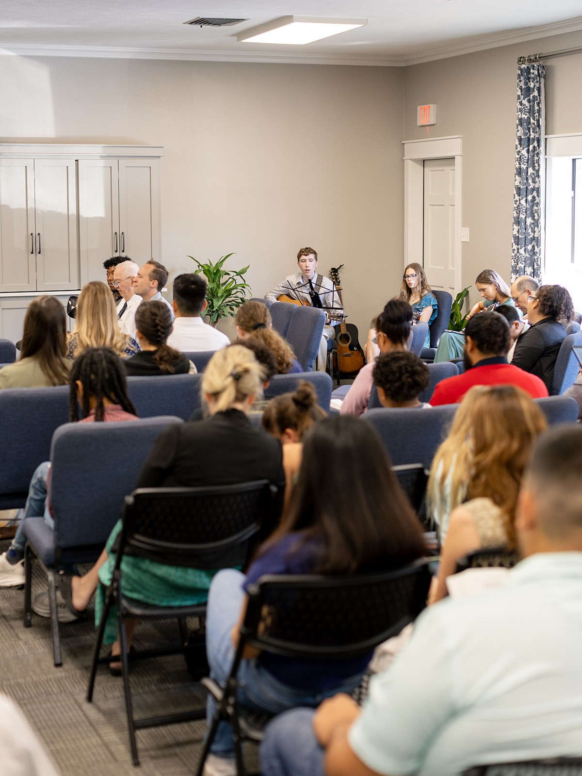 Gathering at the church in College Station