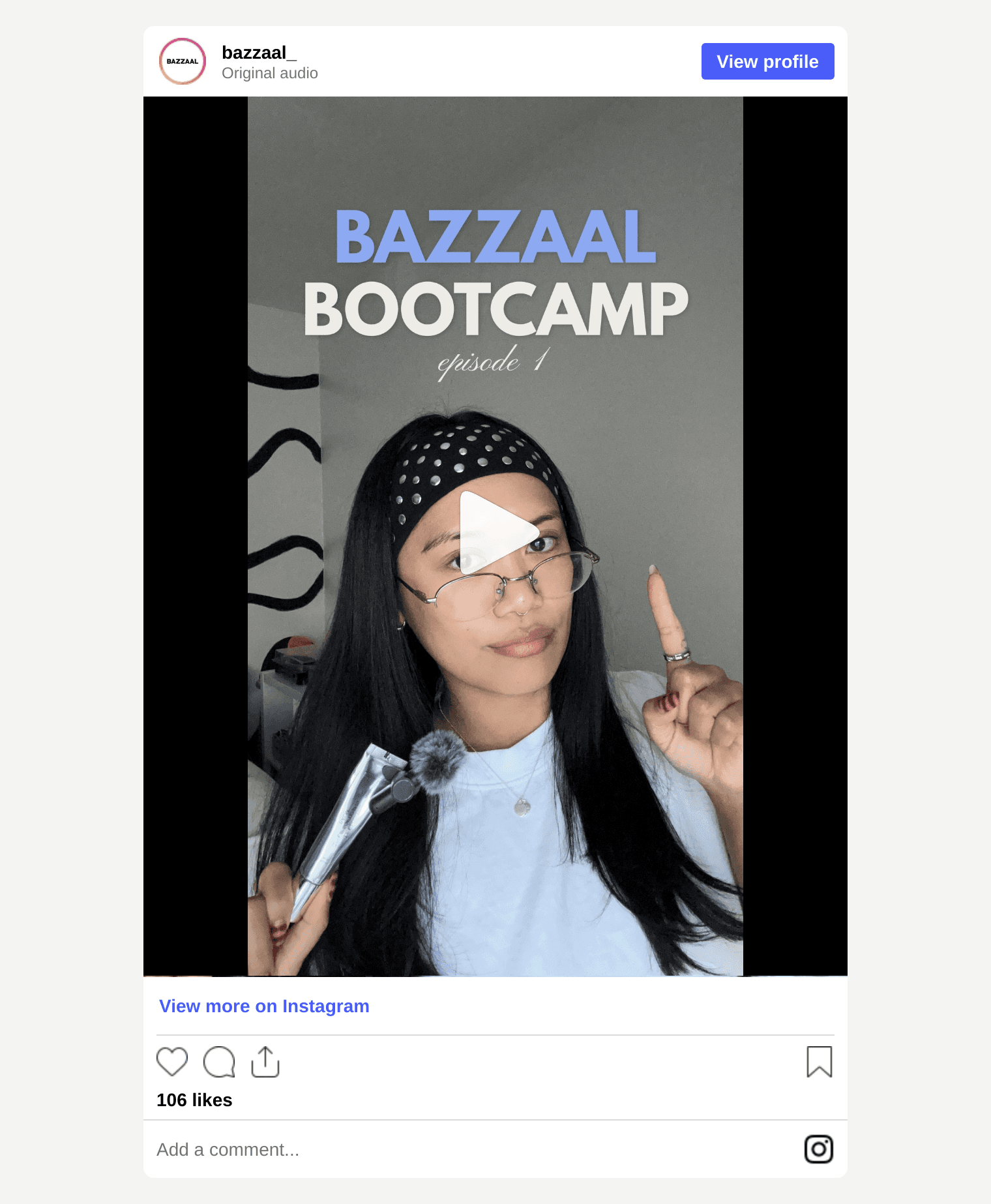 BAZZAAL Bootcamp EP. 1 Instagram reel: how creators can give their audience more value