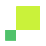 A green square featuring a smaller white square centered within it.