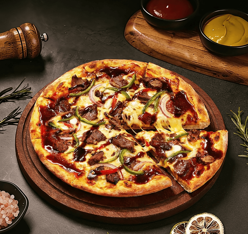 Black Pepper Beef Pizza