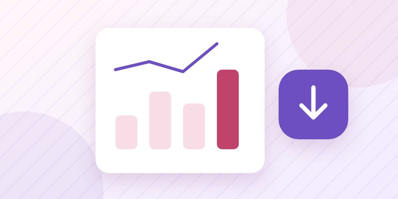 A placement report with charts and an export arrow