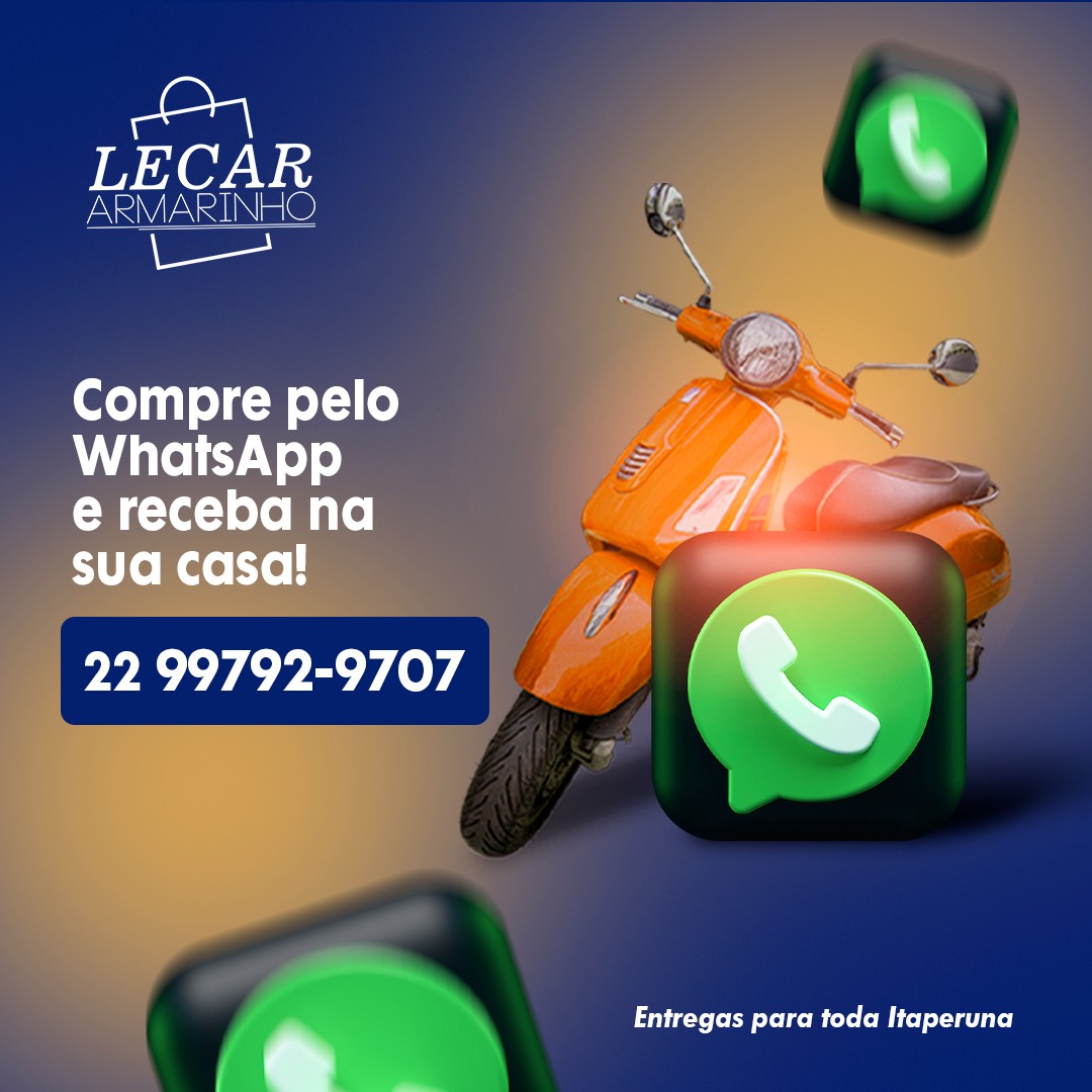 Compre pelo WhatsApp na Lecar Armarinho, Itaperuna - RJ, e receba em casa. Atendimento rápido e entrega prática. Contate a Loja Lecar Armarinho.