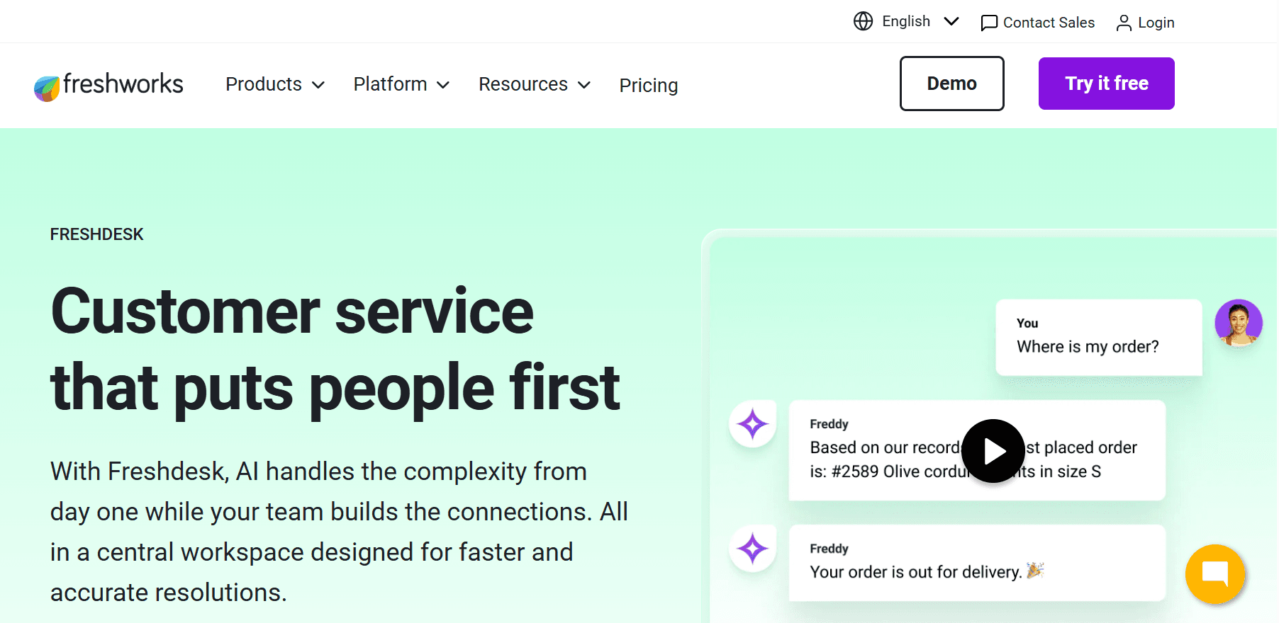 freshdesk - AI Chatbot Software
