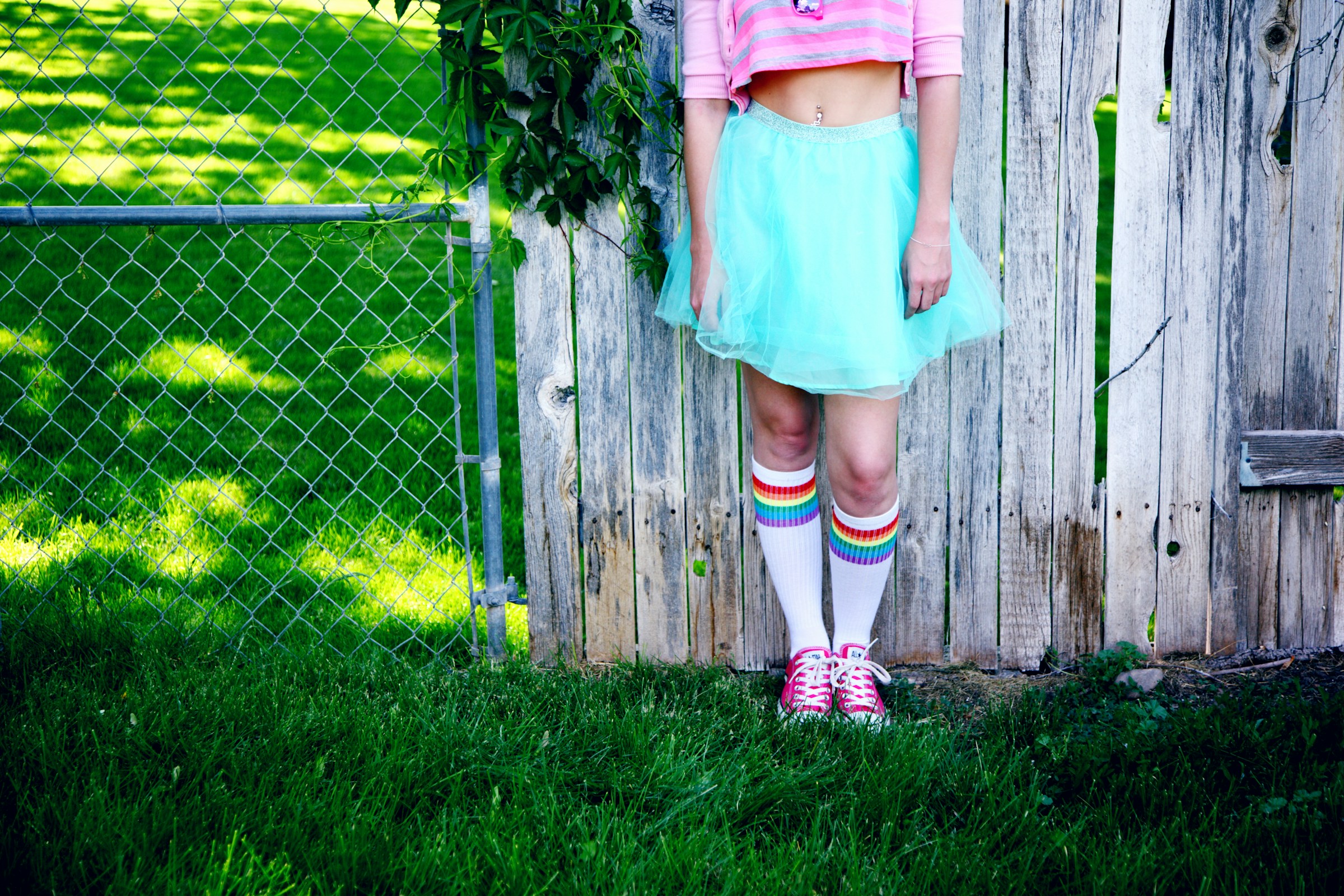 Girl Wearing Blue and Pink Outfit - Outfit Color Combos