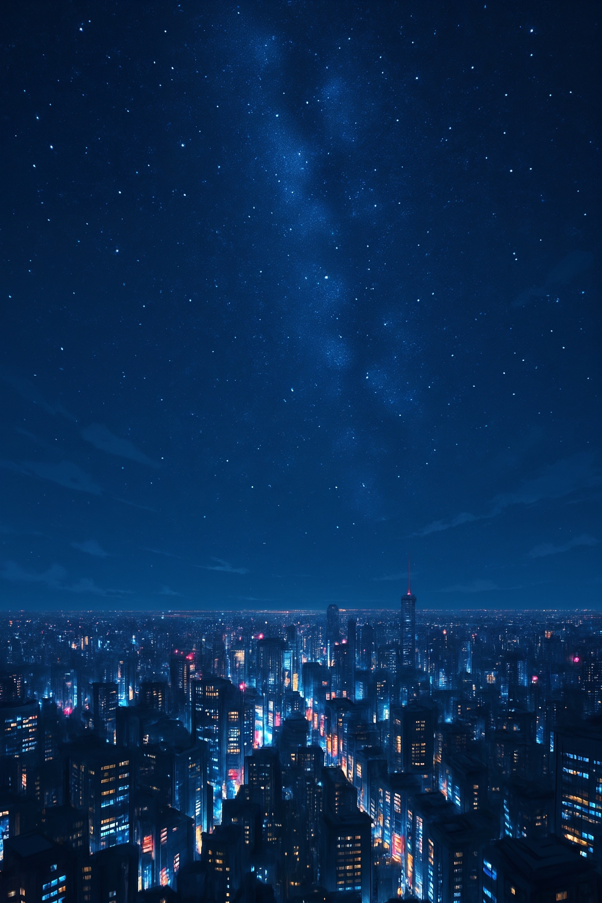 Image of a city during night from a bird view