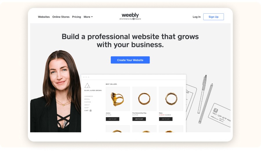 Weebly homepage