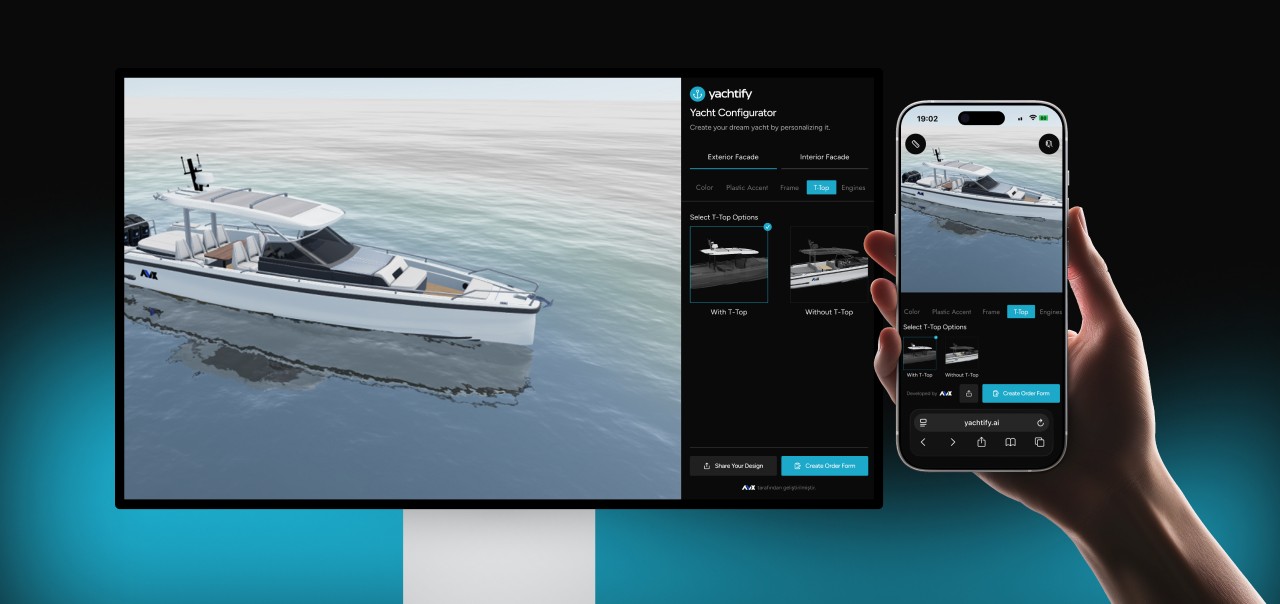 A 3D yacht configurator interface