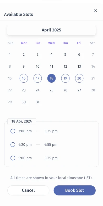 Choose a session — rebranded original design