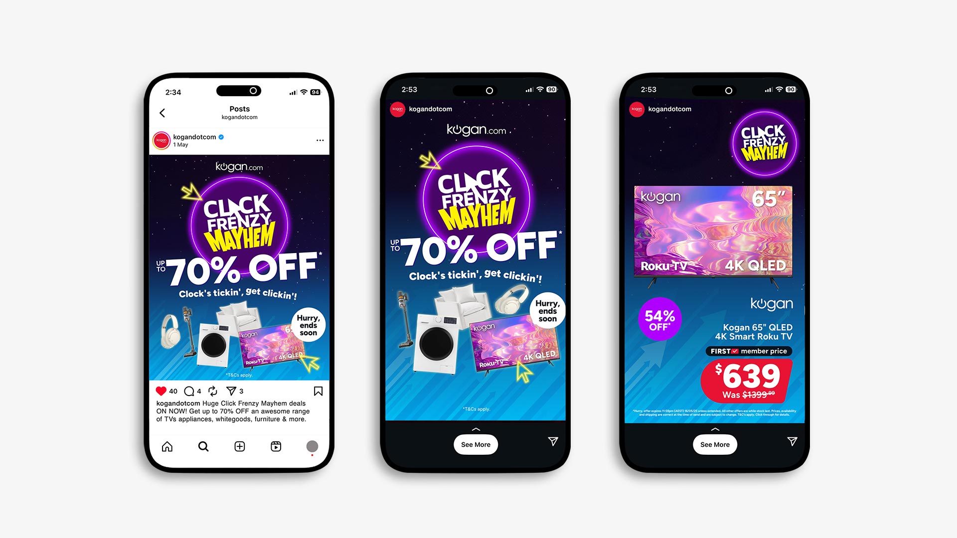 Phones featuring social graphics