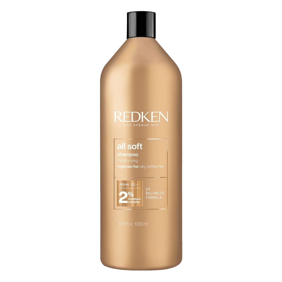 Redken All Soft moisturizing shampoo bottle for dry hair.