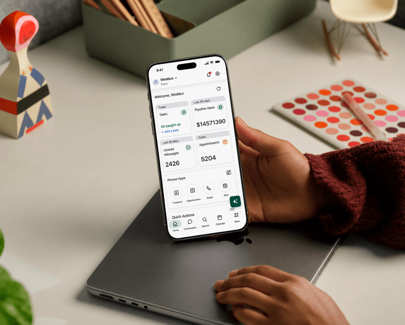 A mockup of Freelio's mobile app
