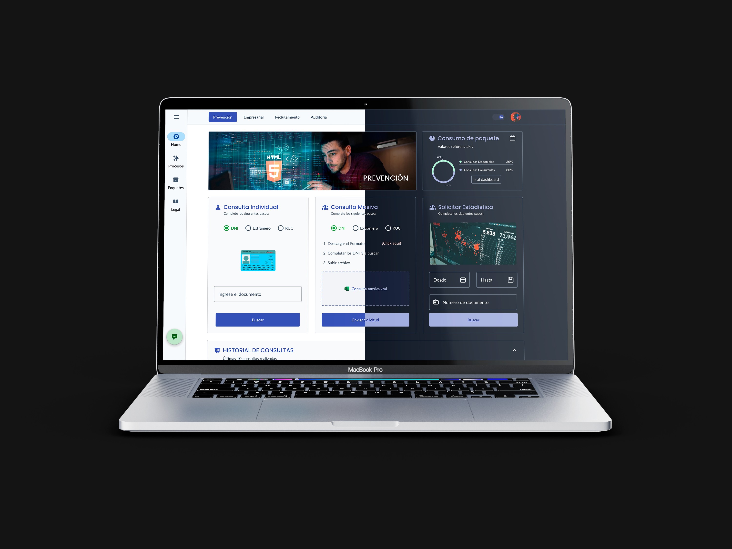 Laptop con plataforma de recursos humanos