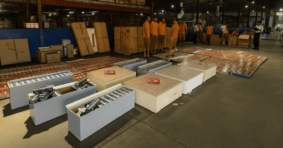 Smuggled Cigarettes Worth Over 2.6 Crores Found Hidden in Furniture