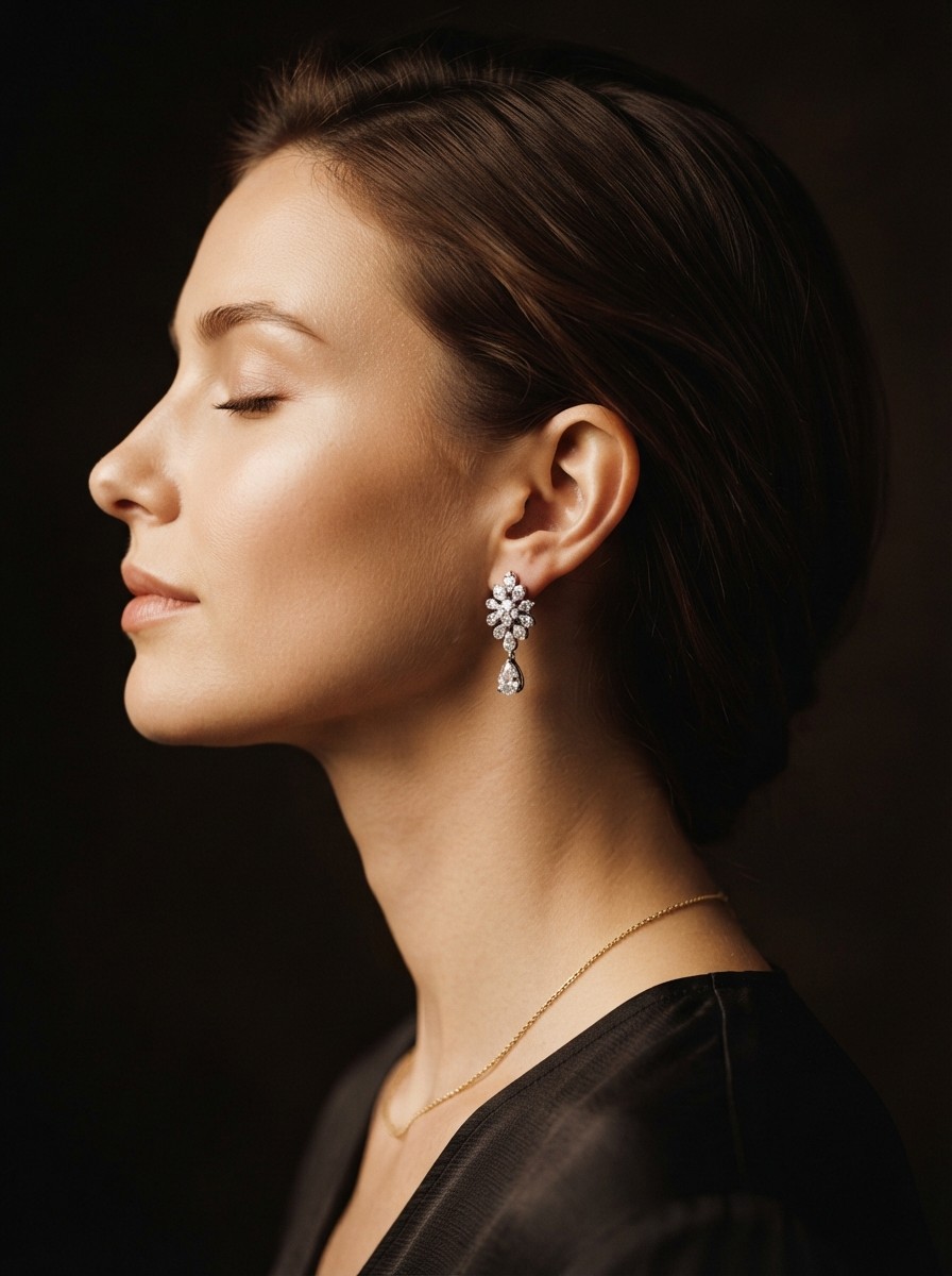 AUREUM campaign — Gold earring, profile