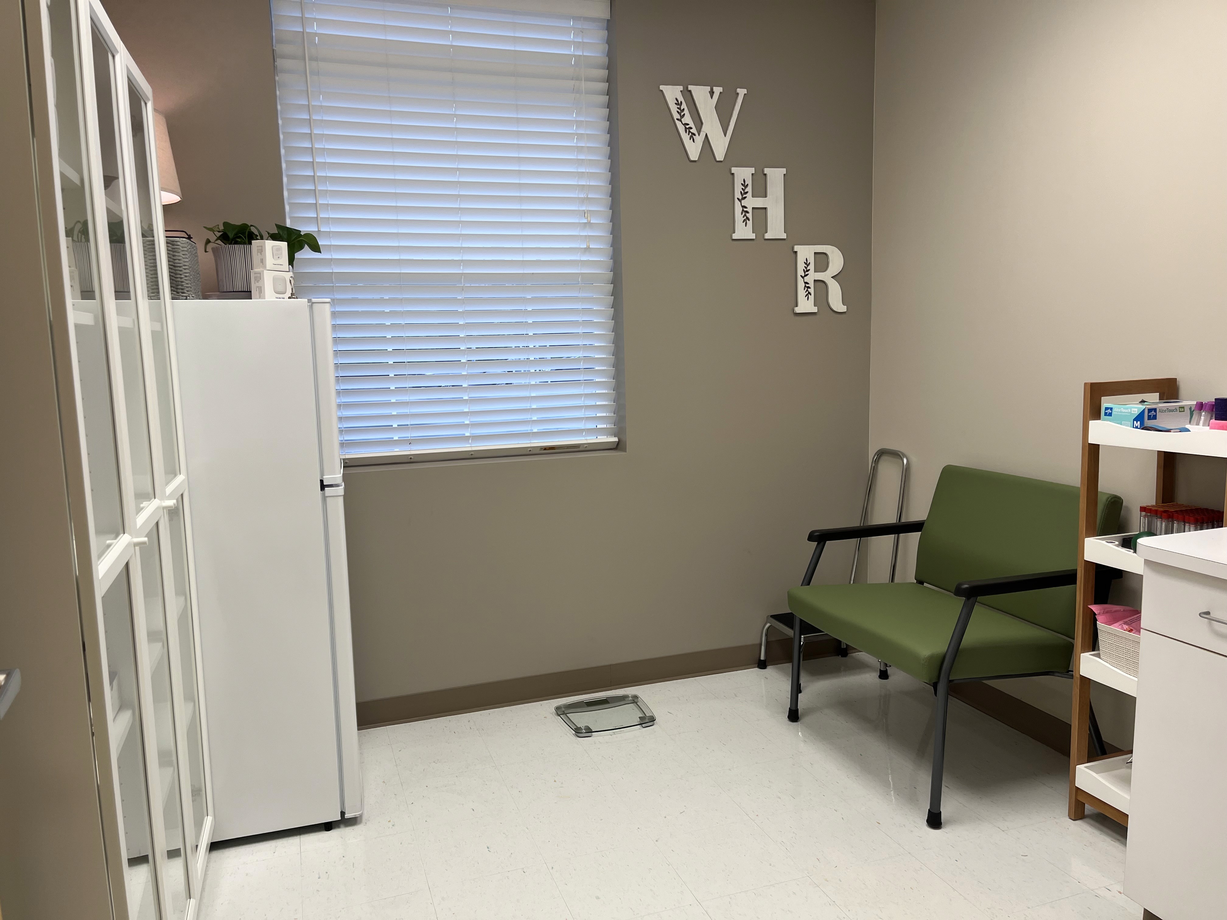 rheumatologist office with a green chair
