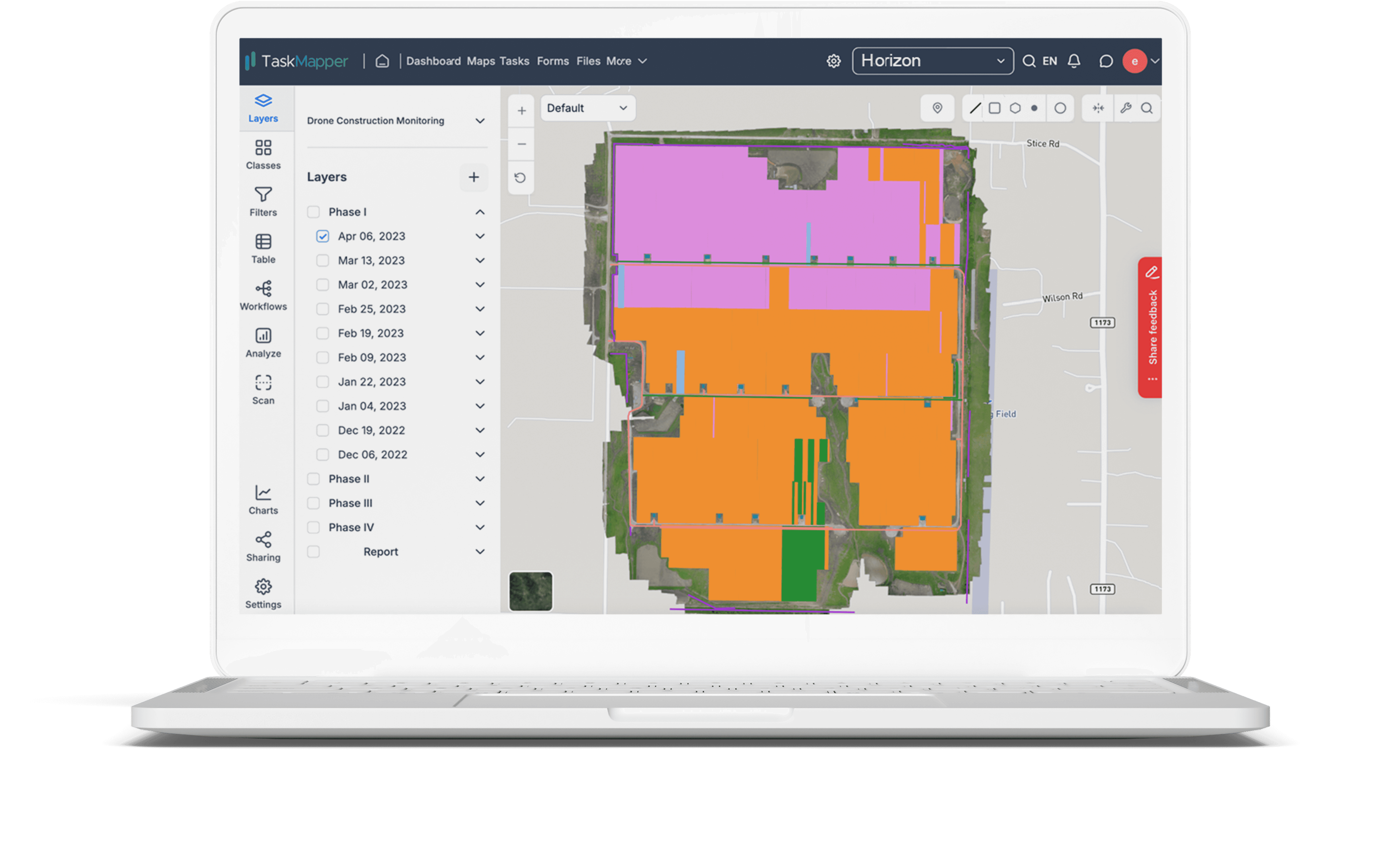 TaskMapper Maps for layered component-level construction work progress data