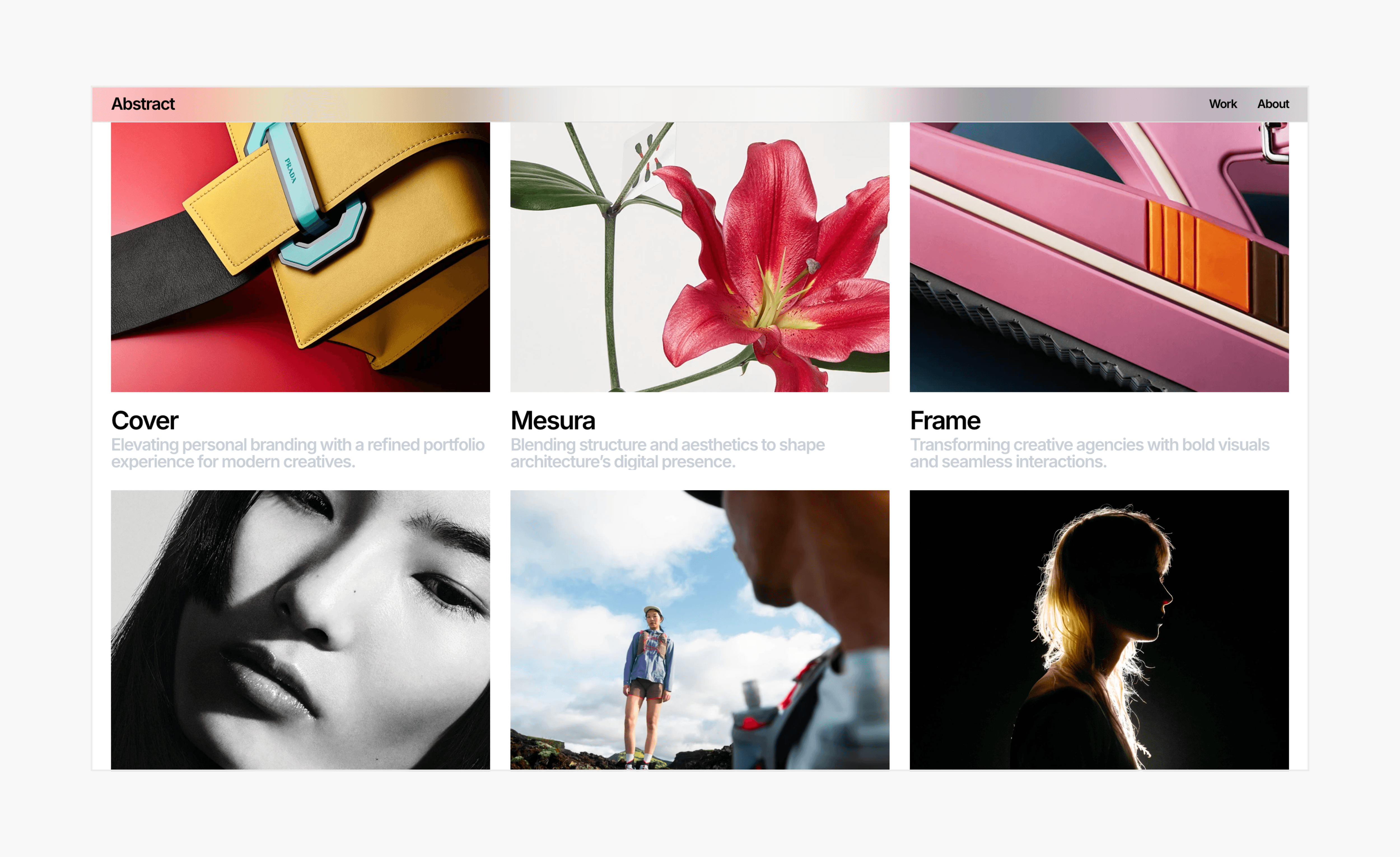 A responsive Framer template for designers and studios seeking a clean, editorial aesthetic. Designed with a grid-based layout system and smooth scrolling animations, it allows creative work to take center stage. Perfect for presenting portfolios, case studies, or agency services with simplicity and professional polish.