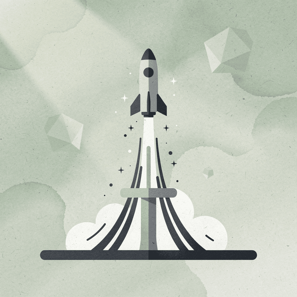 Scene of a product launching upward, representing fast ecommerce video creation