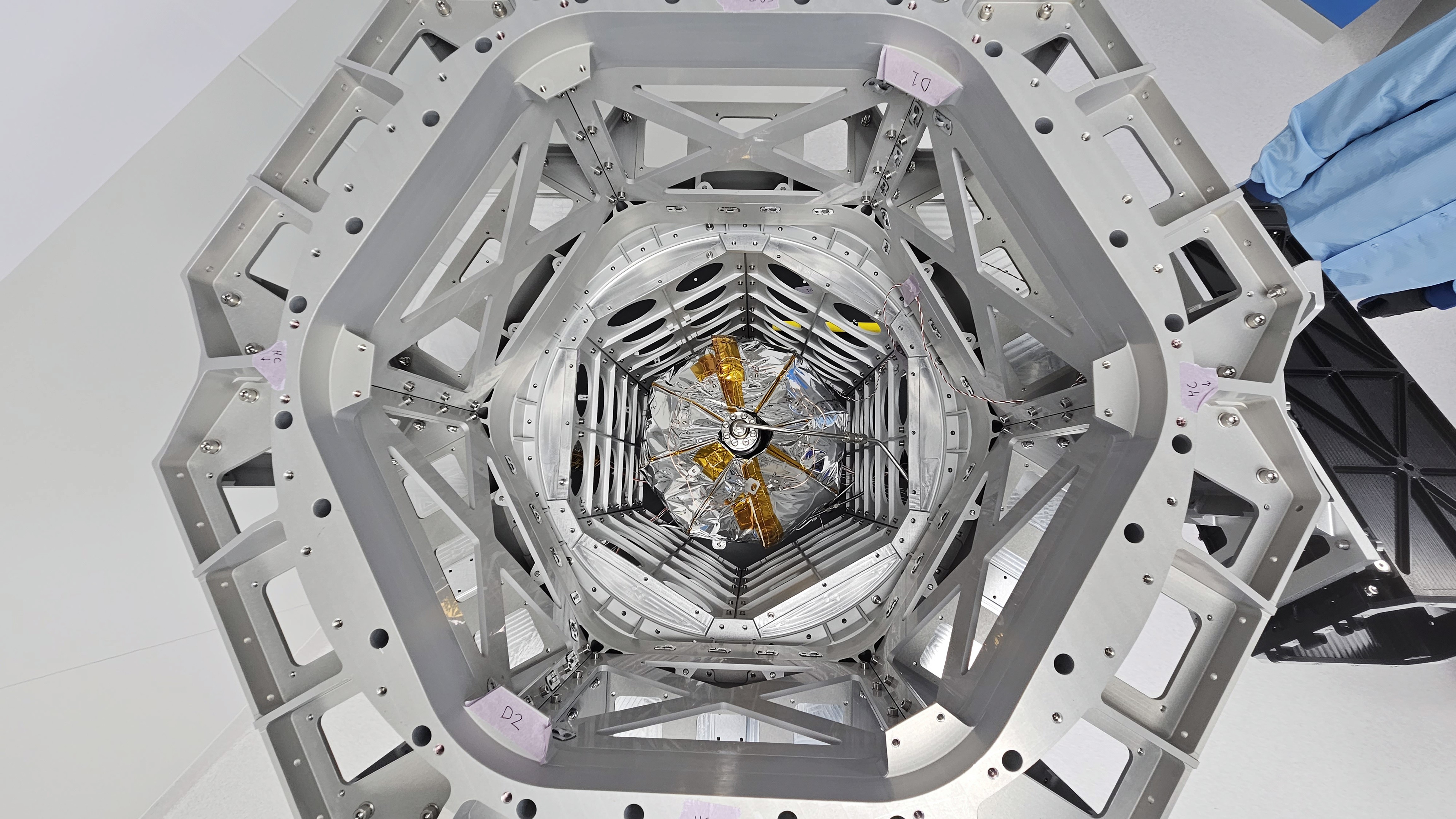 Rendering of a satellite in space