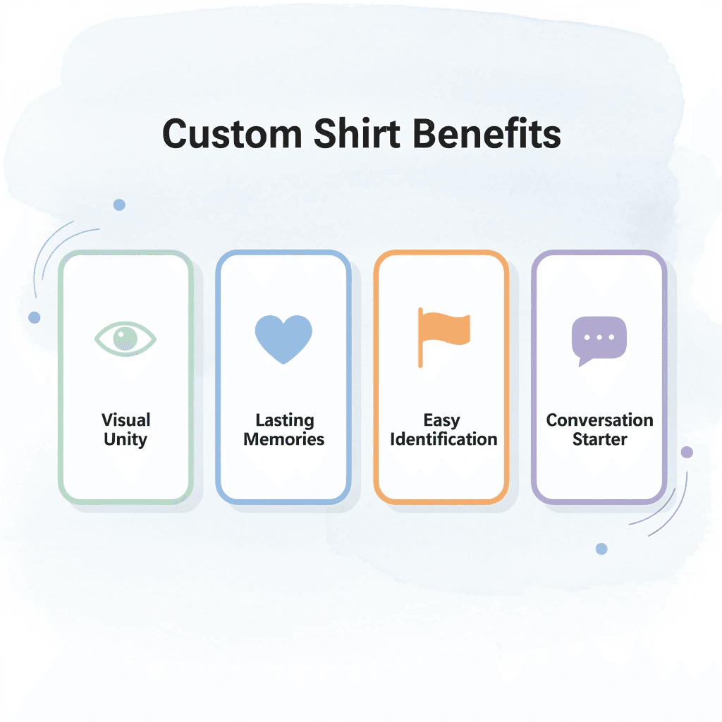 Infographic showing benefits of custom family reunion t-shirts - Family Reunion T-Shirt Ideas