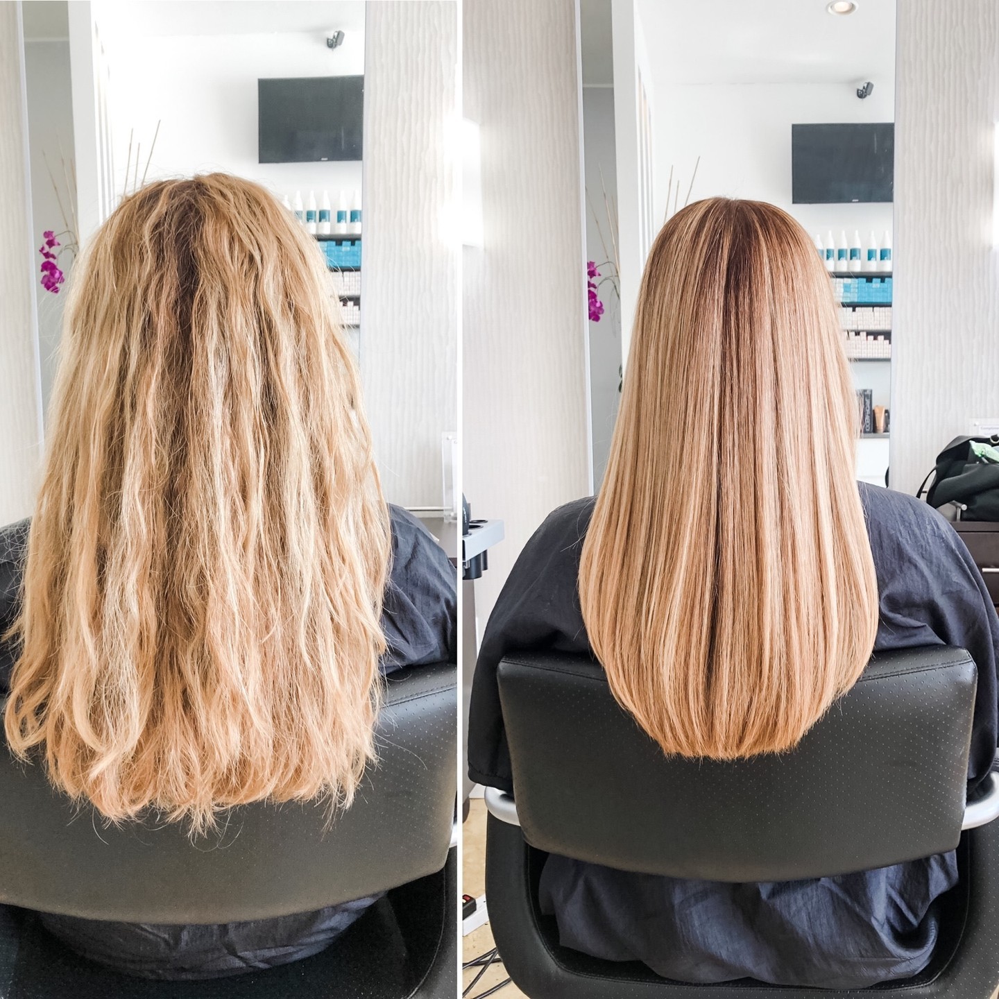 Before and After of Japanese Hair Straightening