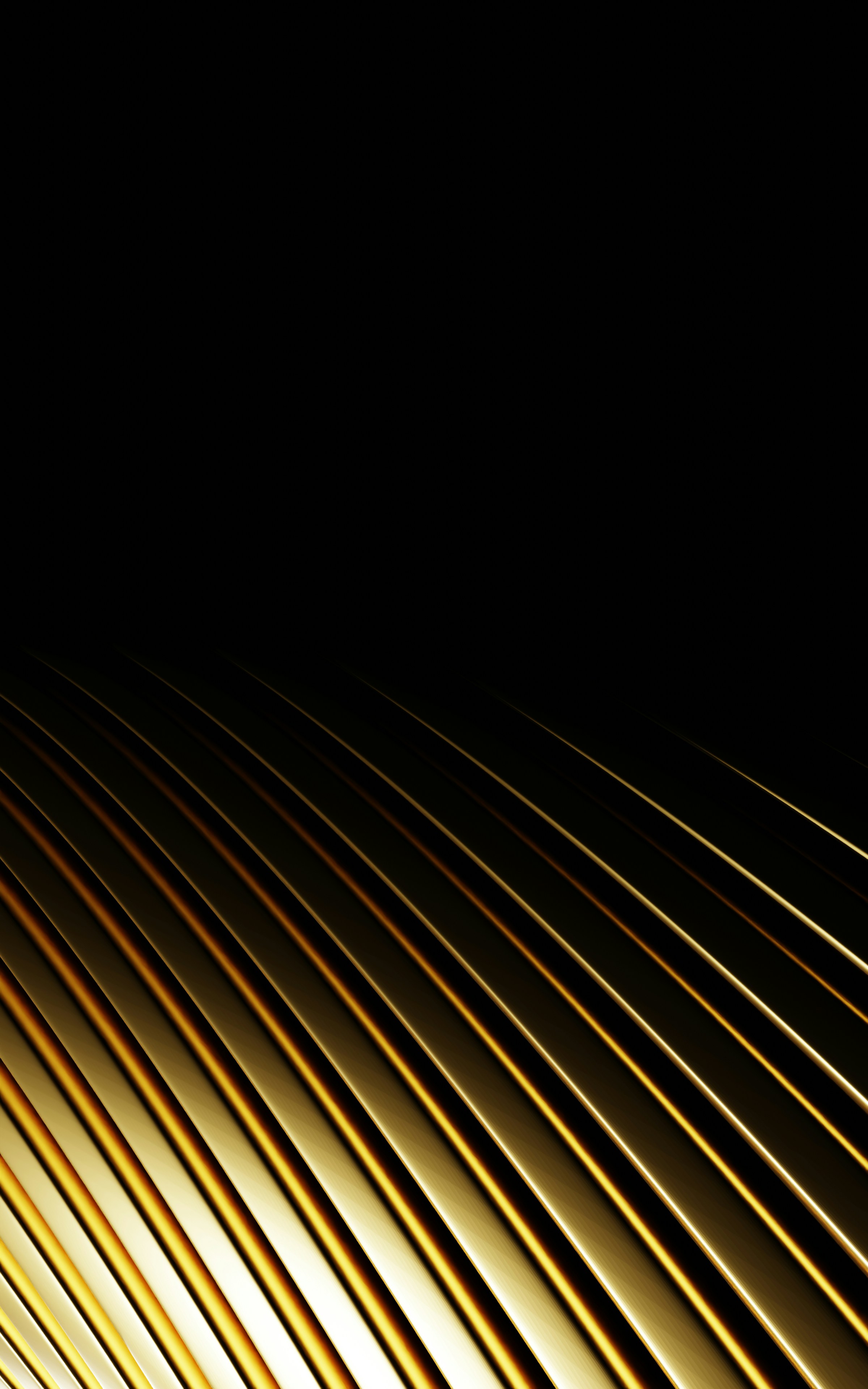 Golden metallic lines against a black background