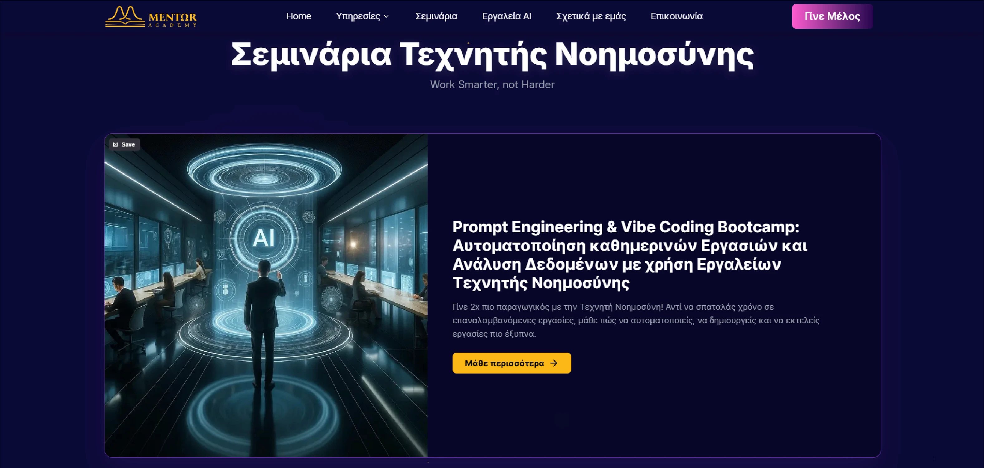 Mentor Academy Website Screenshot