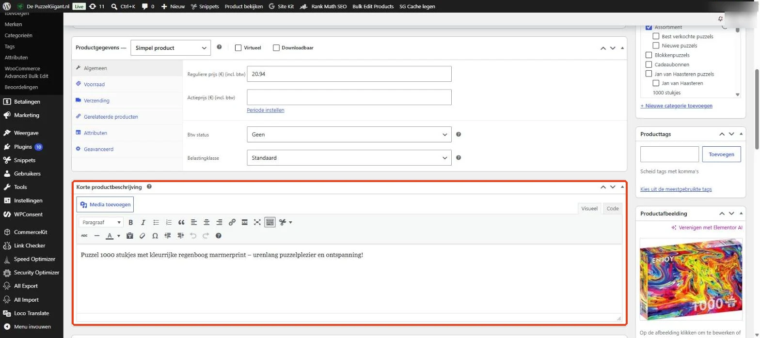 WooCommerce: de korte productbeschrijving