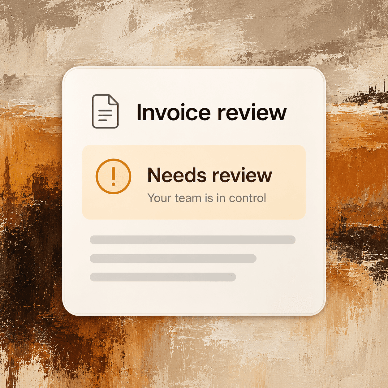 Illustrative invoice review concept with people in control
