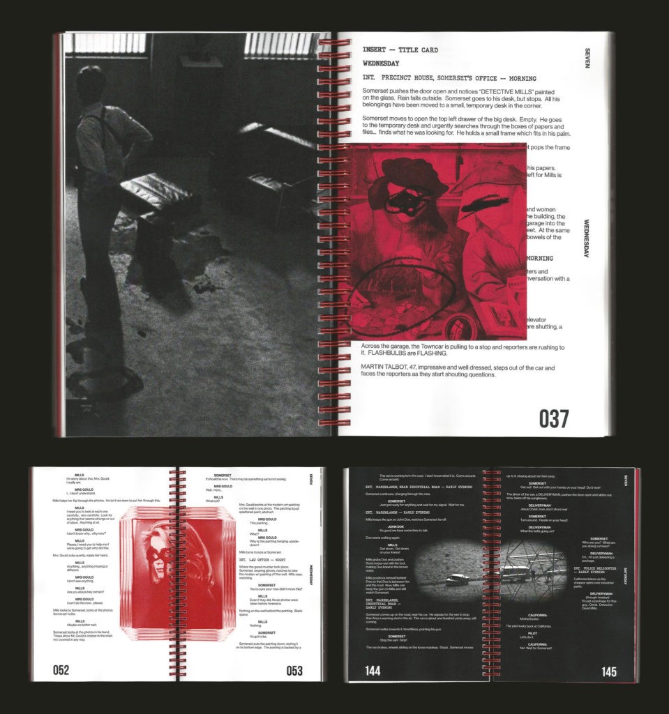 3 open spreads of a book