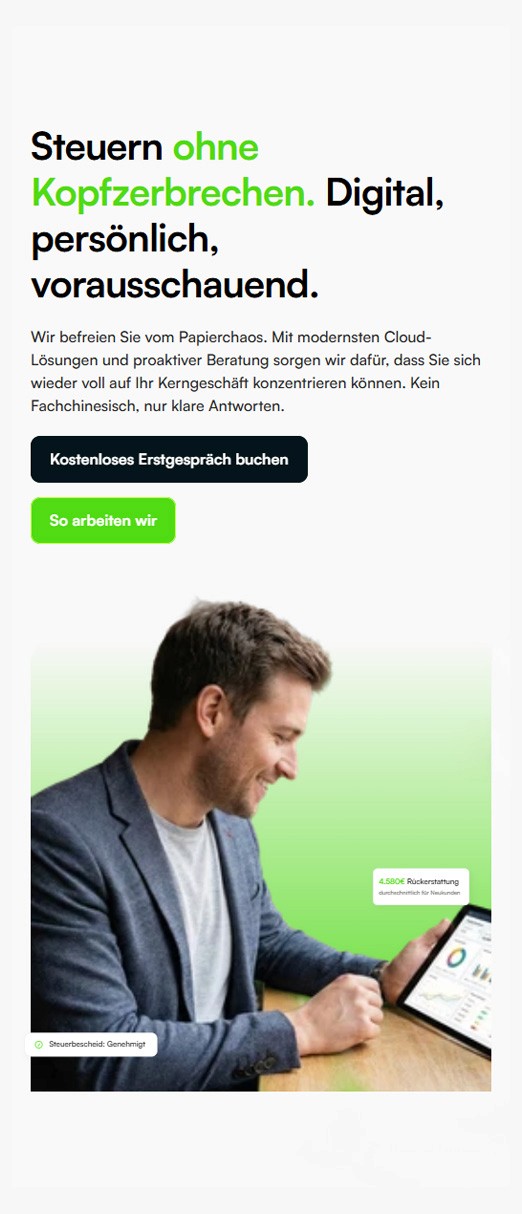 Seriöses Kanzlei-Webdesign für Steuerberater und Anwälte in Münster