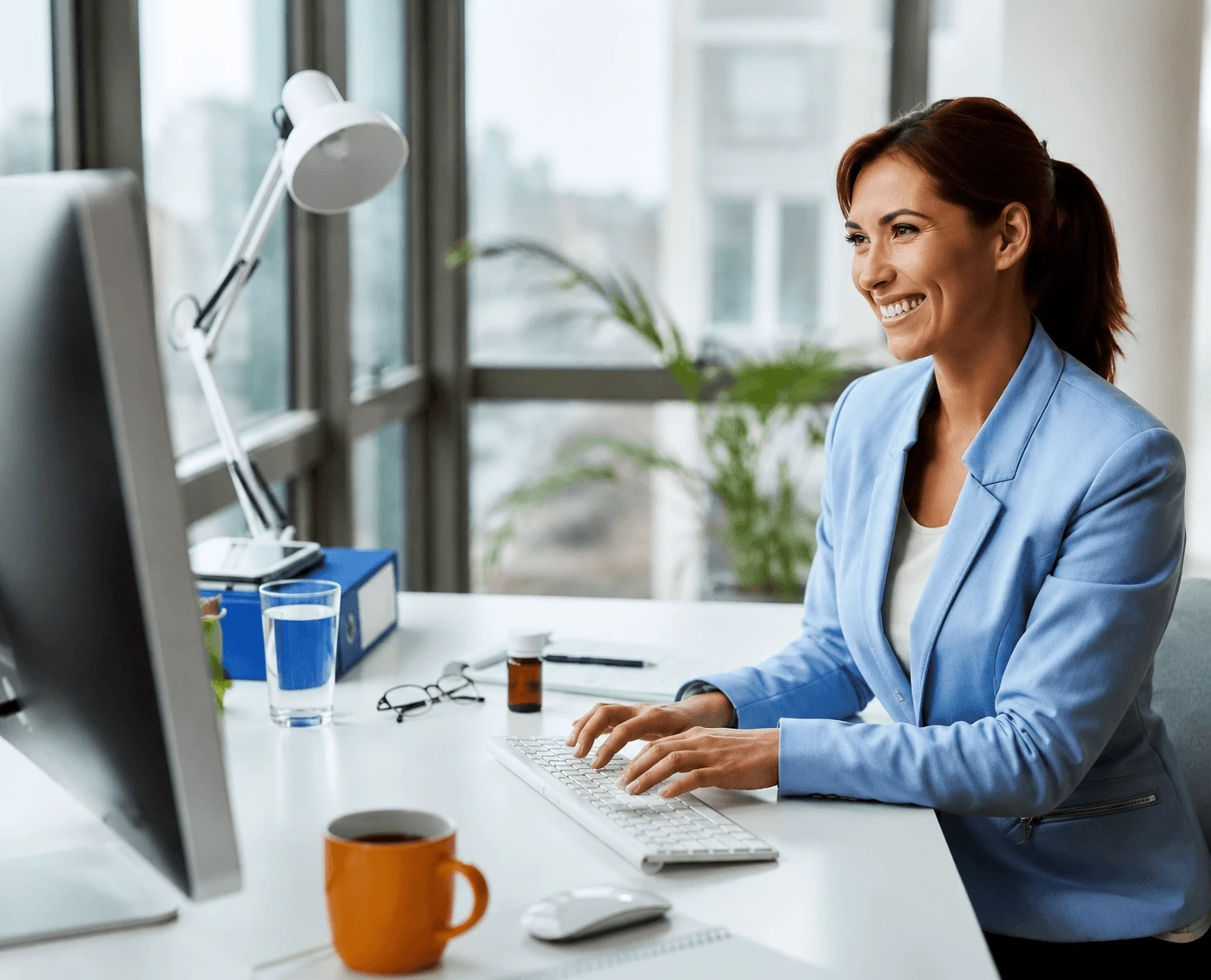 Business professional using Sage Intacct integration to manage accounts payable and accounts receivable workflows.