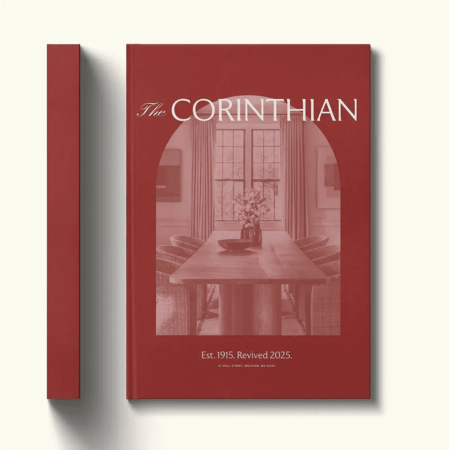 the corinthian brochure red cover